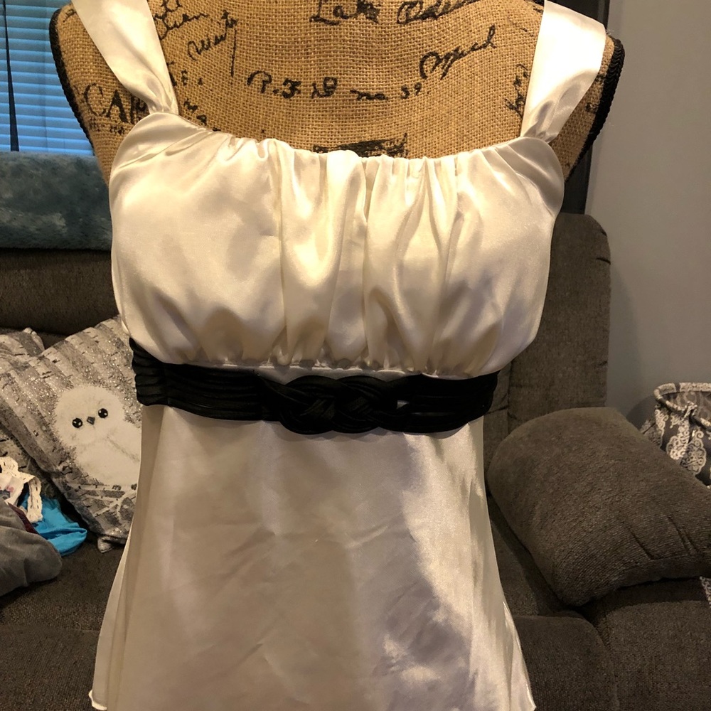 Ivory satin tank